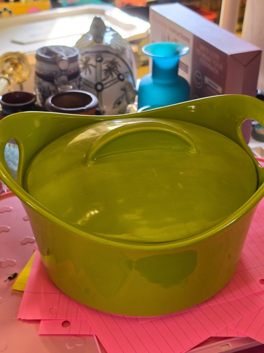 AT-1 Rachael Ray Lime Green Covered Casserole with Integrated Side Handles